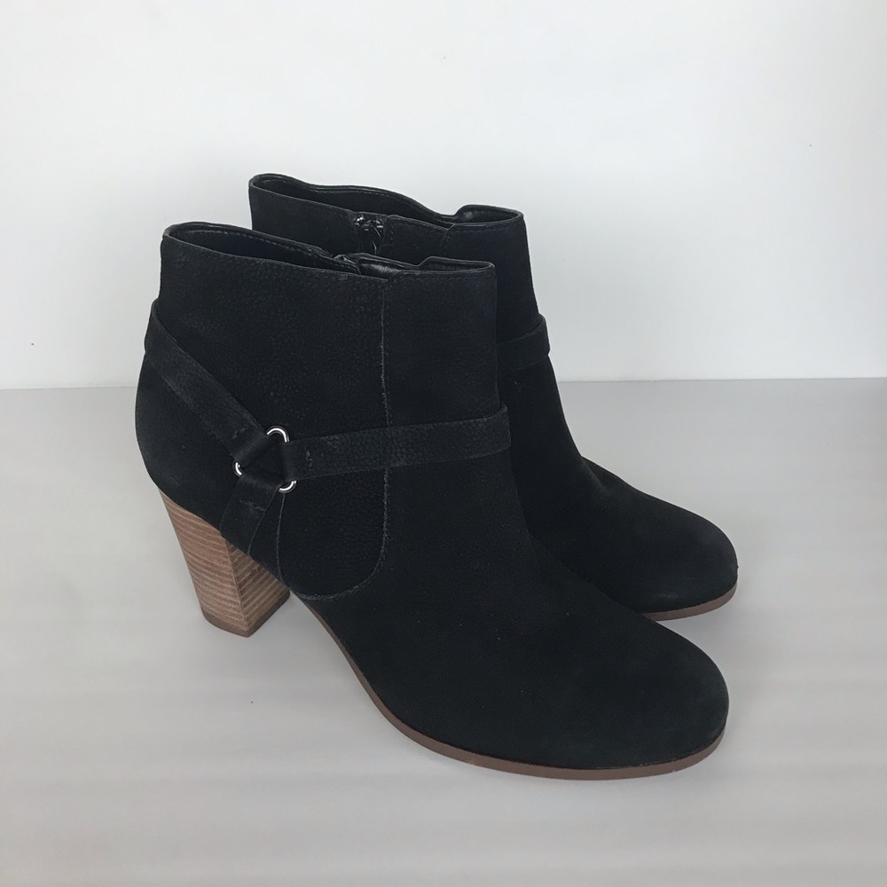 Cole Haan Calixta Ankle Booties Black Nubuck Size 10